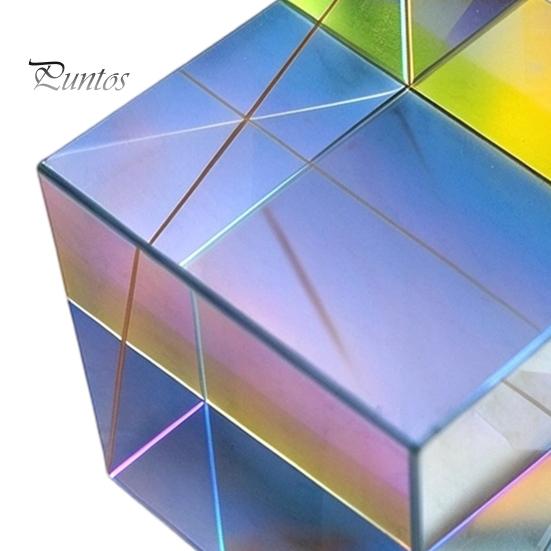 Dreamy Home Window Decoration Mini K9 Crystal Glass Prism Cube, Sun Catcher Optical for Photography Color Mixing Light Refraction, Desktop Decor, Prop