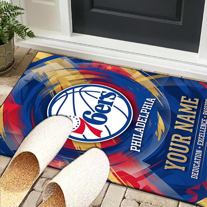 Custom Name76ers Basketball Team Carpet, Indoor Rug, Chair Rug, Living Rooms, Doormat Made From Polyester Home Decor Birthday Christmas Gifts