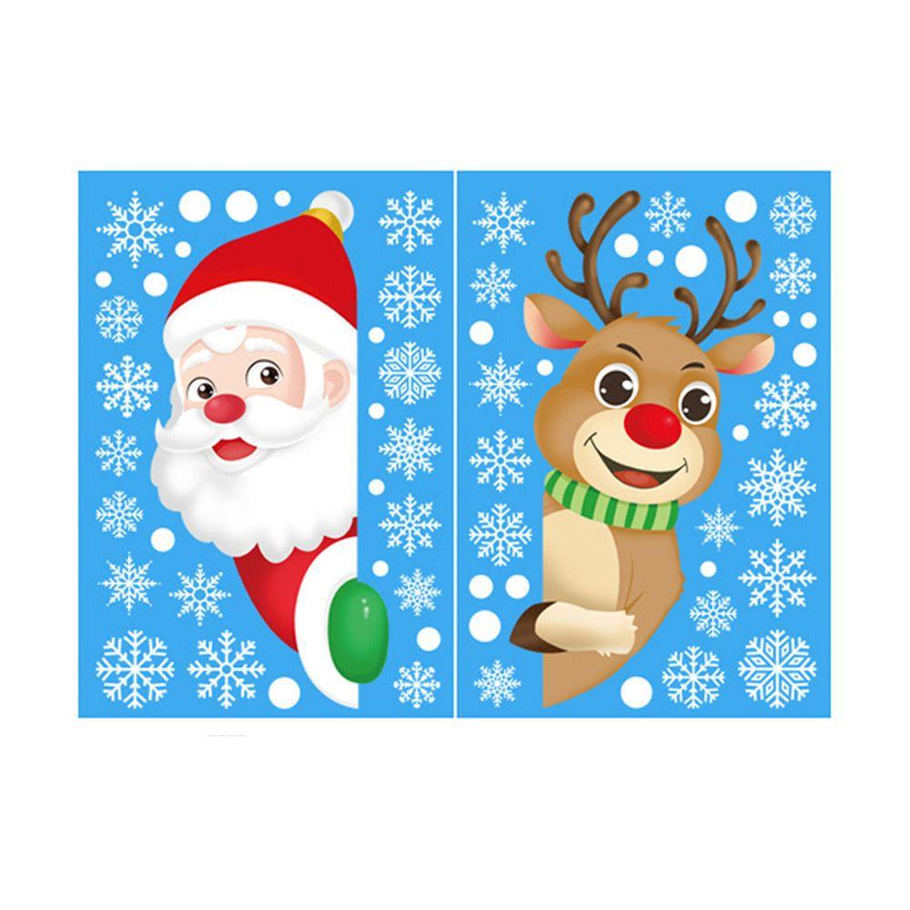 

Art Xmas Decor Christmas Window Stickers Santa Claus Reindeer Snowflake Decals Shopwindow Ornament Type 1