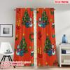 2pcs 2D Flat Printing Christmas Hot Party Curtains Christmas Snowman Tree Ornaments Digital Printed Polyester Drapes Festive