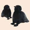 15/25cm Simulated Black Crow Stuffed Animal Bird Crow Plush Toys Chubby Raven Soft Dolls Zoo Trip Gifts Realistic Plushie Toys