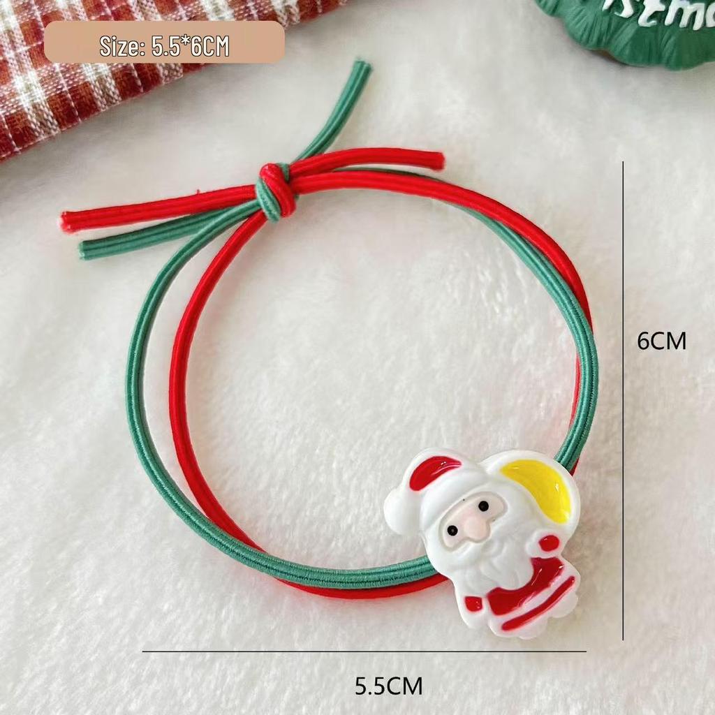 Festive Reindeer & Santa Hair Tie: Christmas Ponytail Rubber Band