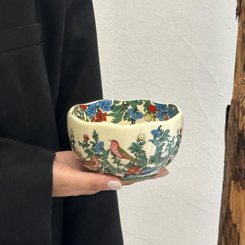 ins retro style ceramic rice bowl 2025 new home high-value tableware set housewarming new wedding gift
