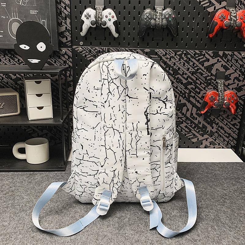New High-value Korean Version Ins Trendy and Cool Graffiti Letter Backpack Couple Couple Couple Lightweight Large-capacity Backpack