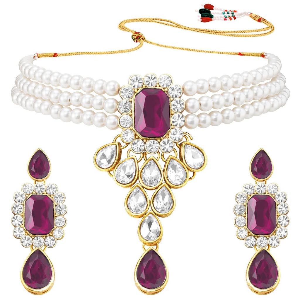 Kristall-Faux-Perlen Schmuck-Geschenkset für Damen