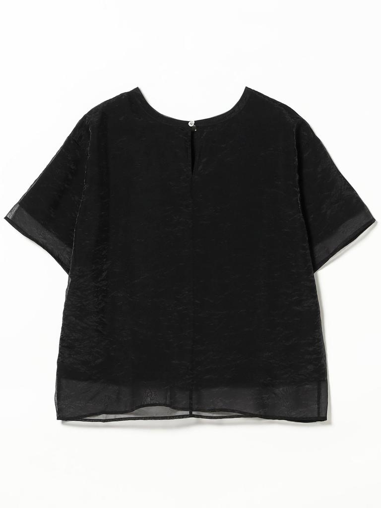 Ray Beams TEE Organza Layered One Size S/S T-Shirt, Women's, Black,