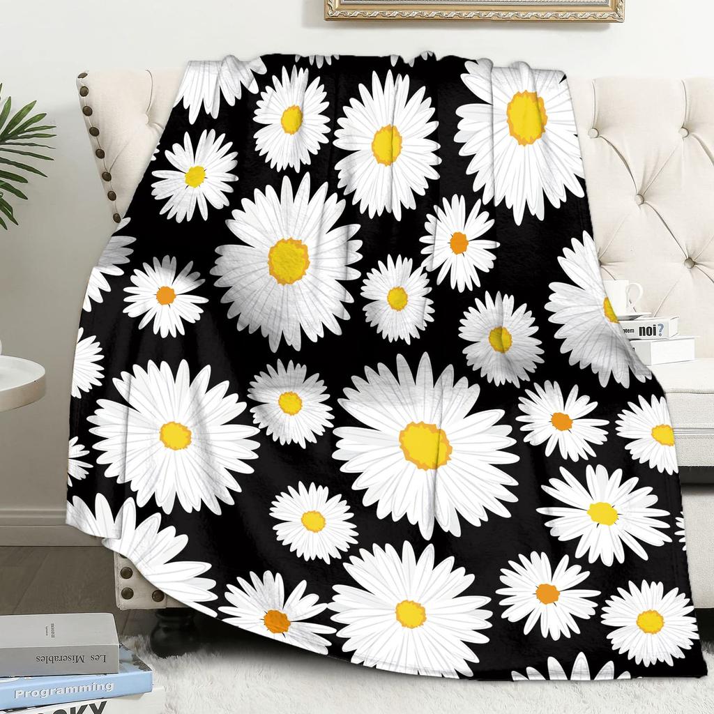 Little Daisy Printed Flannel Blanket Office Student Dormitory Flower Nap Blanket