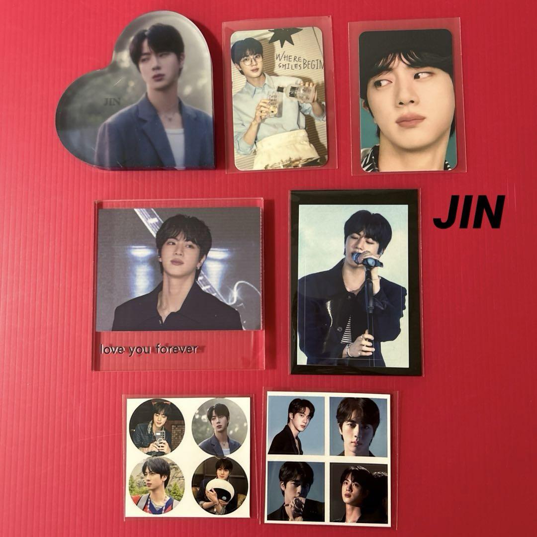 

[USED] BTS JIN Acrylic Photo Block 2 Types Double-sided Hologram Photo Card Sticker