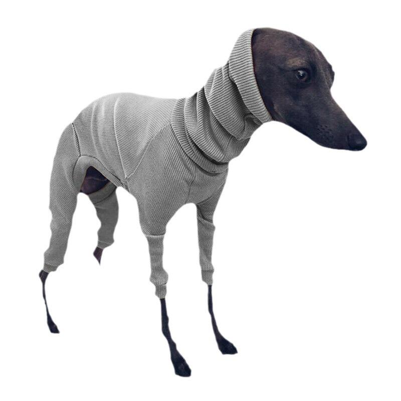 European & American Solid Color High-Neck Slim Fit Ribbed Dog Clothes for Autumn & Winter.