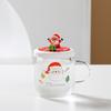Christmas Gift Glass with Lid Anime Water Cup for Home Use Set of Gift Cups with High Appearance and Big Cap Durable