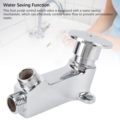 Fußpedalsteuerung Ventil Messing Wasserhahn Fußpedalventil Robust Kompakt Rund Einfach zu Installieren Rostfrei für Badezimmer