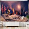 Christmas Tree Forest Snow Tapestry, Hanging Cloth, New Year Gift, Room Wall Hanging, Bohemian Style, Bedroom, Home Decoration
