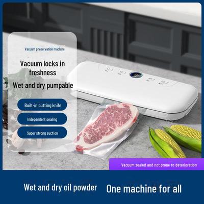 Fully Automatic Dual-Purpose Vacuum Sealer for Dry & Wet Food Preservation - Leak-Proof Compact Household Sealing Machine.