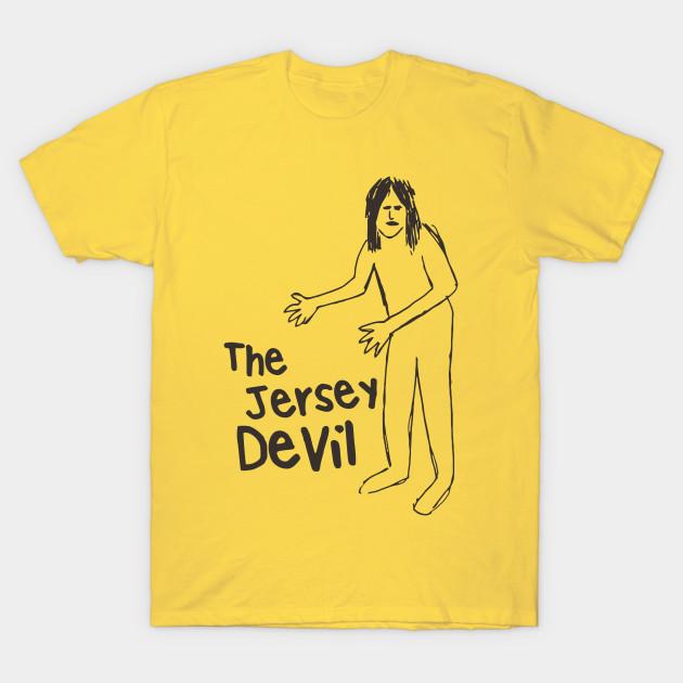 

Men Black Print T-shirt The Jersey Devil No-Cut Transfer Paper Print Cotton Tshirt S жовтий