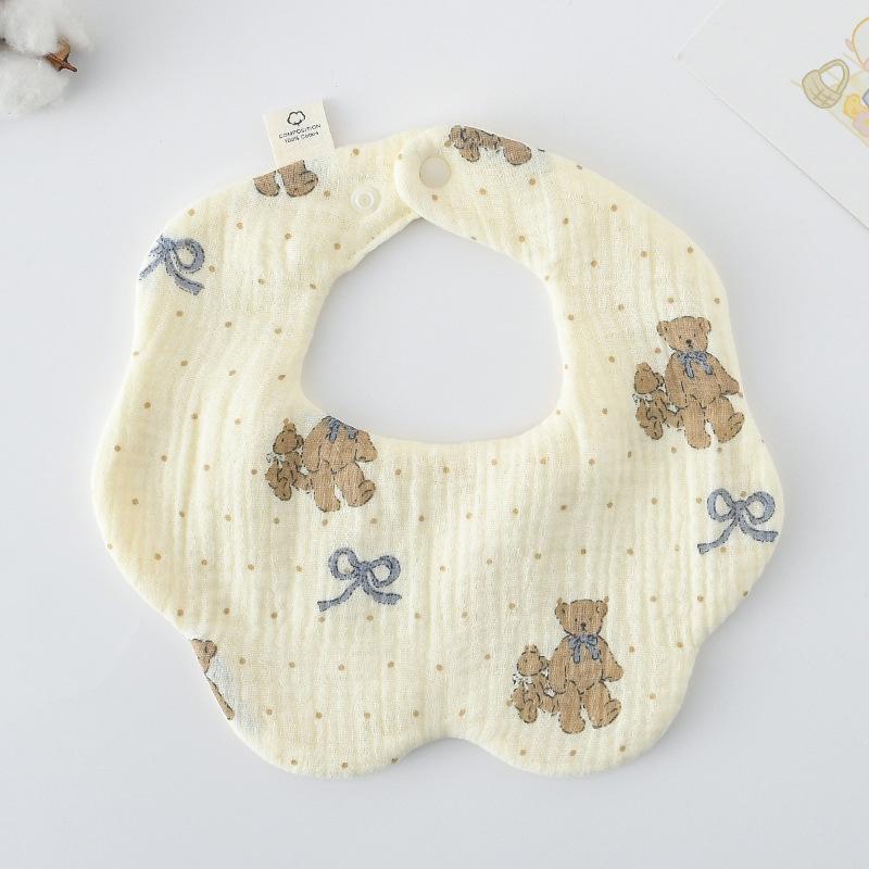 360-Degree Pure Cotton Petal Baby Drool Bib