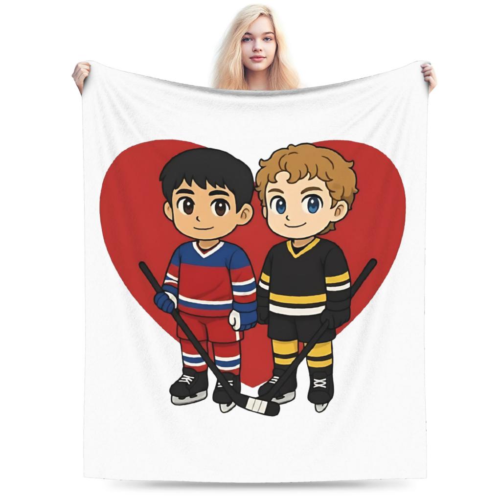 Heated Rivalry Knitted Blankets Fleece Canadian Sports Romance Super Soft Throw Blankets for Bedroom Sofa Bedspread