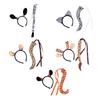 Leopard Giraffe Ears Hair Hoop Tail Set Animal Fancy Dress Kit Cosplay Costume