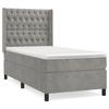 3132843 vidaXL Lit à sommier tapissier et matelas Gris clair 100x200cm Velours