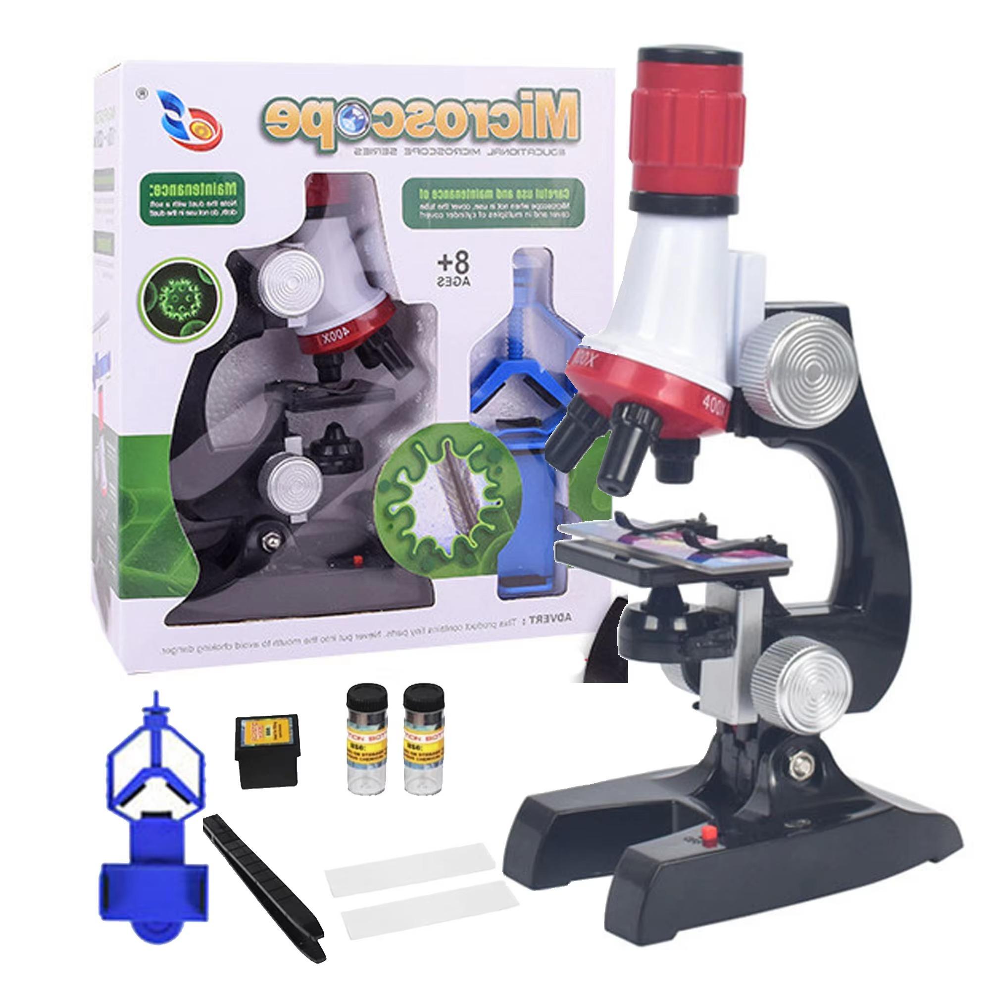 

Microscope Kit 100/400/1200x For Educational Science Kit Toys червоний