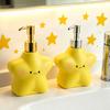 400ML Cartoon Star Soap Dispenser with Plastic Pump, Refillable Liquid Hand Soap Container, Empty Shower Gel Lotion Bottle for Bathroom