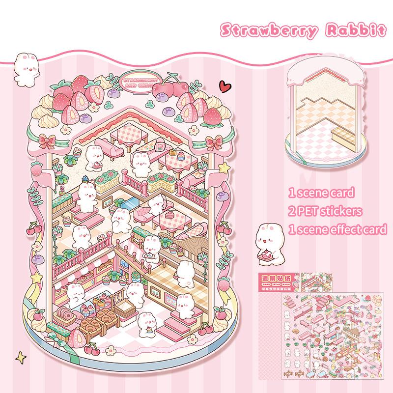 

Cartoon Landscape Sticker 3D Scene Diy Toy Game Sticker Festival Birthday Gift For Kid Child Girl