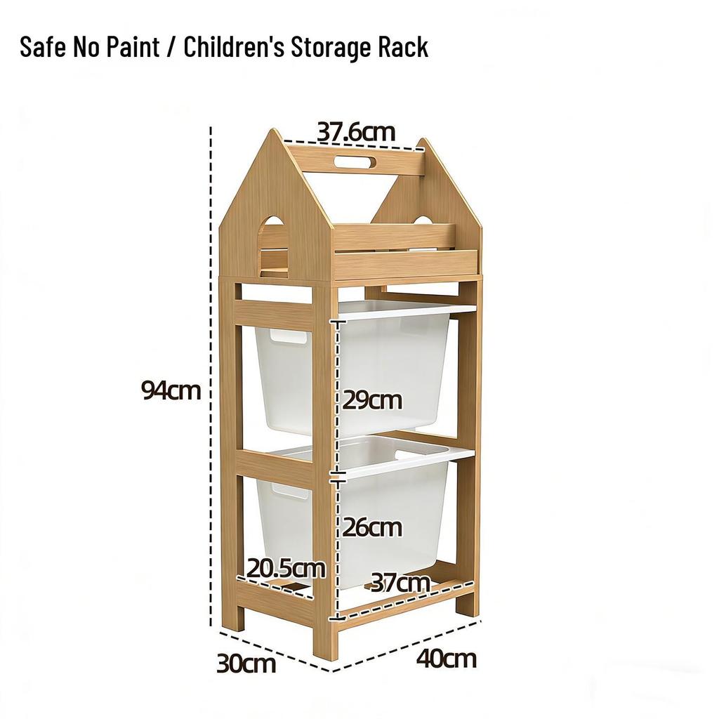 Children's Solid Wood Beech Storage Rack and Picture Book Shelf for Kindergarten