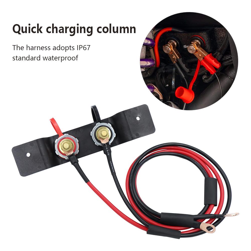 Relocation Battery Jump Post for Can Am Maverick X3 UTV Car Battery Jumper Terminals Charging Tools Kits with Cable