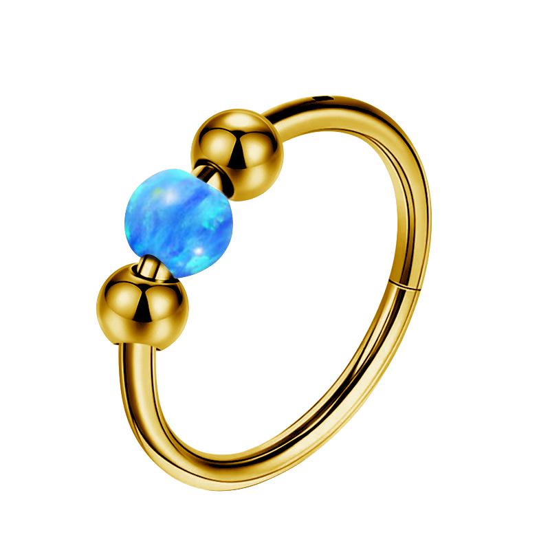 316L Titanstahl Opal Nahtloser Ring Ohrringe für Nase & Septum