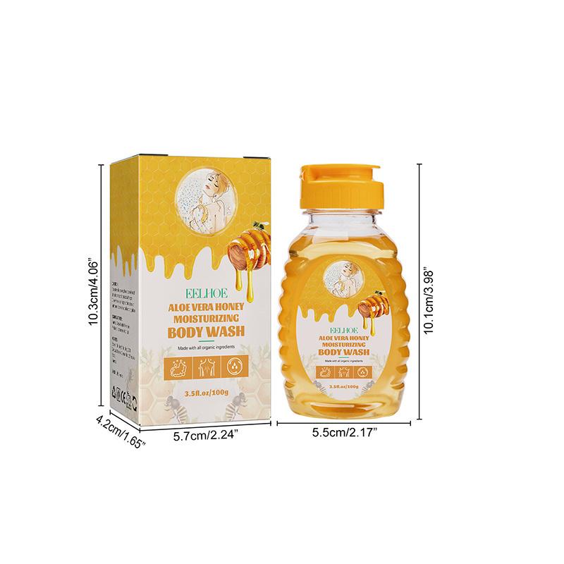 Gel douche au miel pour un nettoyage en profondeur, une exfoliation, une hydratation et un blanchiment de la peau avec un effet raffermissant