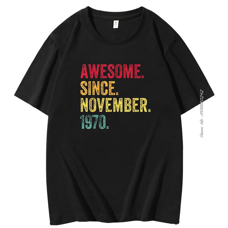 Retro Vintage 53th Birthday Awesome Since April 1970 Graphic T Shirts Cotton Tshirt Summer Harajuku Mens Short Sleeve Tshirt