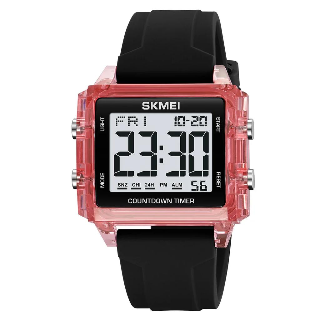 SKMEI 2320 Waterproof Stopwatch Countdown Wristwatch Clock Reloj Hombre Cool Digital Sport Watches for Men Women Students 5Bar