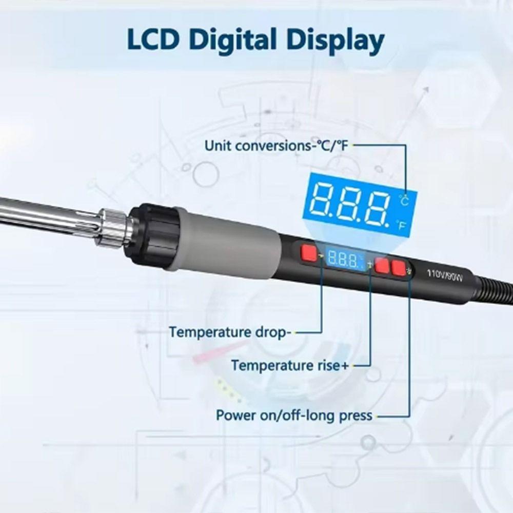 90W Electric Soldering Iron Adjustable Temperature Soldering Repair Tools  Circuit Repair
