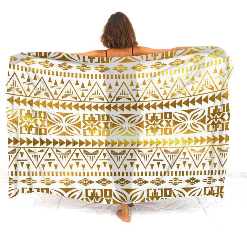 Soft And Comfortable Fabric Summer Beach Holiday Sun Sarong All-In-One Cover Coat Polynesian Print Tailored Women'S Sarong