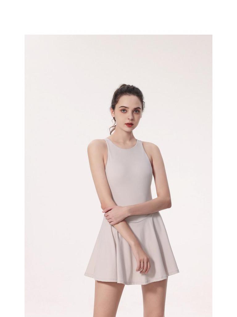 Women's Breathable Cross-Border Yoga Dress: Versatile for Tennis, Dance, and Running, with Anti-Exposure Design