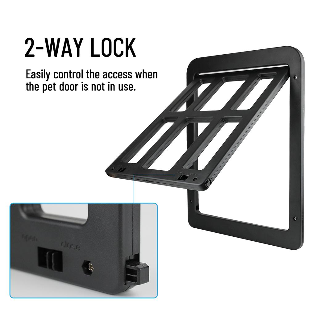 Pet Screen Door Dog and Cat Flap Door for Screen Door In Out 2Way Locking Pets Doors