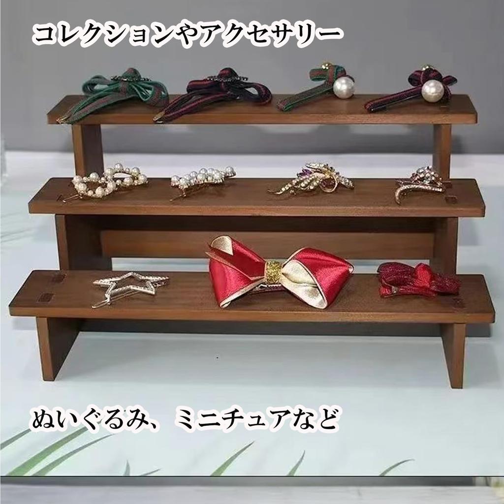 Hyack Market Display Fixtures, Wooden Tabletop Display Stand, Tiered Display Stand, Display Shelf (Five Tiers)