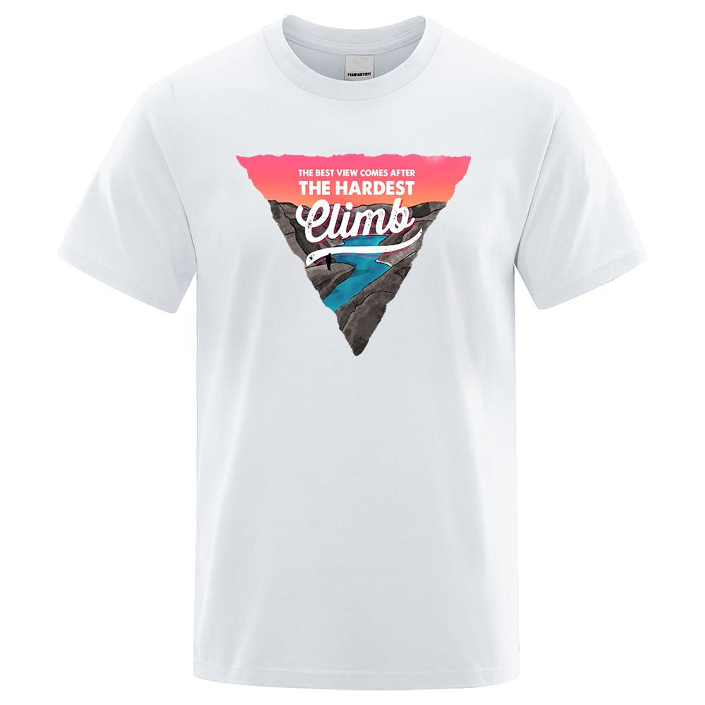 Inverted Triangle Letter Pattern Mens Tshirt Creativity Loose Tee Clothes Cotton Sportswear Oversized Tops