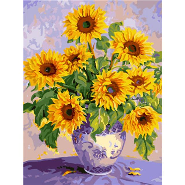 5D DIY Daimond Painting Full Round Drill Sunflower Aimond Embroidery Cross Stitch Kit Paintings