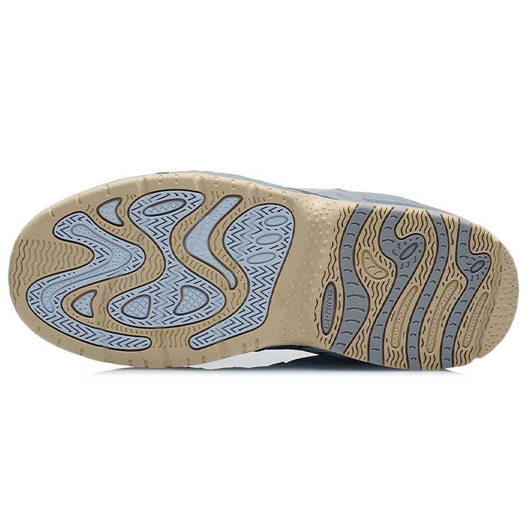 Li Ning CF Thick Sole Height Increasing Cushioning Versatile Bread Shoes Low Top Sports Casual Shoes Men sneaker Mist-Blue AGCR437-4