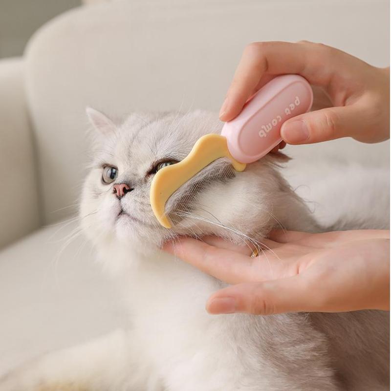 Pet Folding Facial Cleaning Comb Removes Tear Stains Row Comb Portable Dog Hair Repair Scissors Cat Hair Comb Pet Clean Supplies