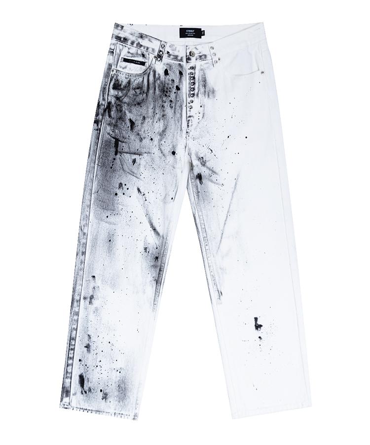 Seuteulaikeu White Artstroke Relax Jeans