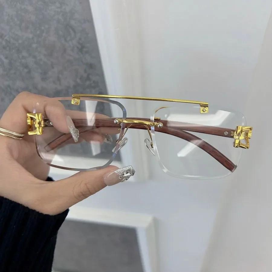 Personality Square Sunglasses Women Men Rimless Sun Glasses Female Male Designer Brand Classic Travel Outdoor