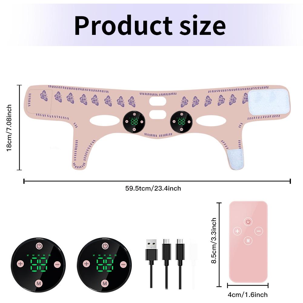 Microcurrent Facial Massager V Face Band EMS Skin Lifting Device for Anti Aging and Jawline Tightening