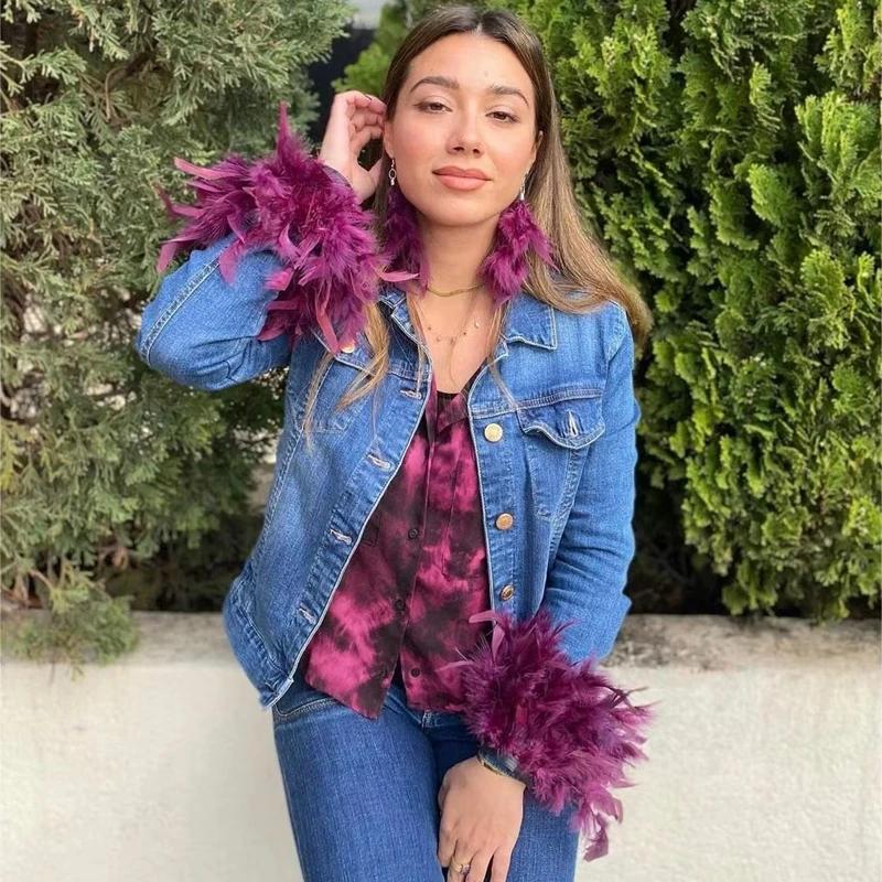 Removable Sticky Ostrich Feather Wristband Decoration Clothing Cuff Hat Handmade DIY Accessories Holiday Party Decoration