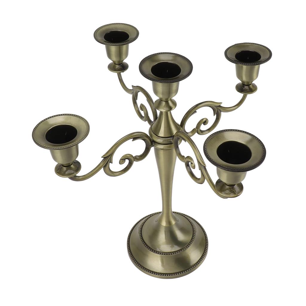 5 Arm Candlestick Holder Iron Retro Decorative Candle Holder Centerpiece for Home  