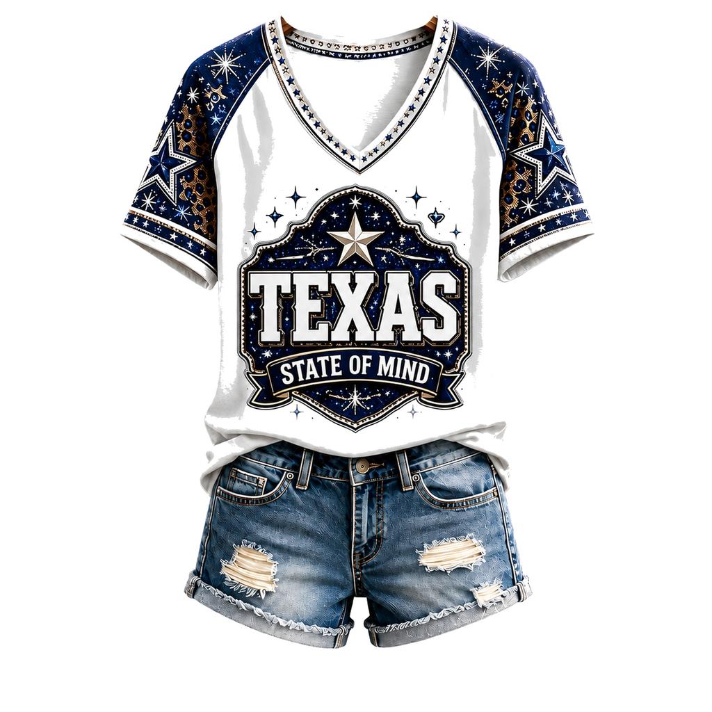 Damen Western Grafik-T-Shirt - Lustiges 'She's From I Can Tell' Neuheit Kurzarm-T-Shirt