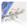 Miaomyao Hairpin Kanzashi Single Prong Hair Stick for Japanese Traditional Wear (Tomesode), Hair Accessory, Metal, Antique, Cubic Zirconia, Couple,