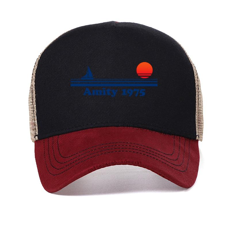 Amity 1975 Jaws Baseball Cap Men Creativity Sports Mesh breathable Trucker Hat Adjustable Snapback Hats