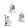 3Pcs Gardening Ghostly Statue Halloween Home Decors Resins Miniature Figurine For Garden Potted Plant and Desk Display