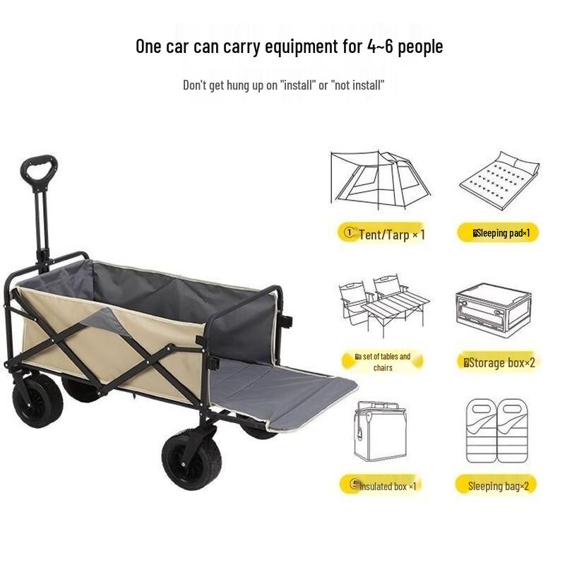 OEING Foldable Outdoor Utility Wagon with Detachable Tailgate and Table Top
